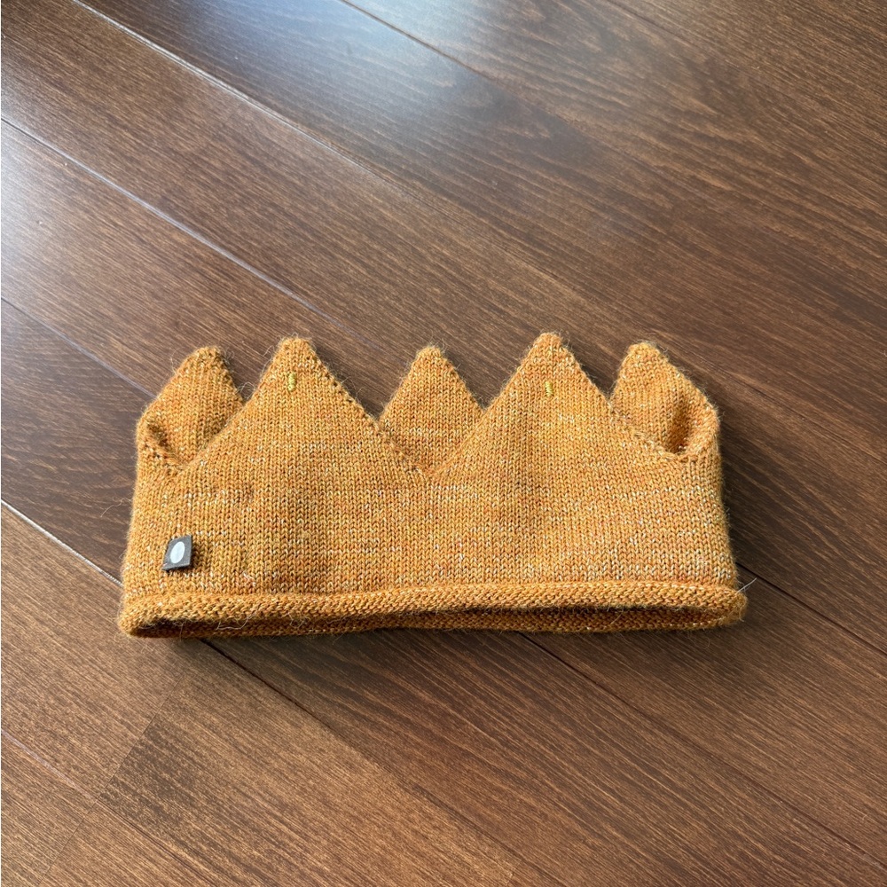 Oeuf Alpaca Sparkle Knit Crown Headband - Gold